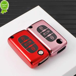 TPU voiture Flip Key Case Fob Cover Shell Fob pour Peugeot 206 308 307 408 3008 5008 pour Citroen C2 C3 C4 C5 DS3 DS4 Picasso Xsara