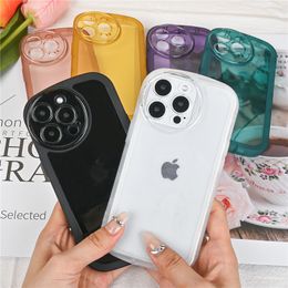 Coque en TPU pour Apple iphone, compatible modèles 14 Pro Max Plus, 13, 12, 11, 7, 8, housse de protection transparente, grands yeux, 6 couleurs