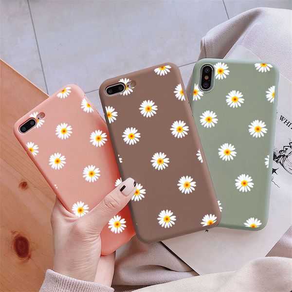 Coque chrysanthème en TPU pour Huawei P30 P20 Lite Pro P40 Mate 10 20 30 Lite P Smart 2019 Honor 9A 9S 8X 9X 9 10 20 10i 20i