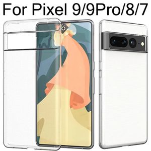 TPU Clear Phone Cas pour Google Pixel 9 9pro 8 7 6 iPhone 15 14 Samsung S24 S23ultra Soft Slim Flexible Protective Cover Transparent