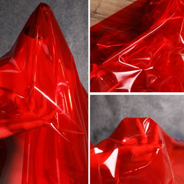 TPU tissu rouge transparent imperméable imperméable arc créatif vêtements de créateur de créateurs de créateurs pour le matériel de couture de bricolage