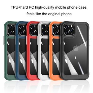 TPU Hard PC 2 en 1 Fundas de teléfono celular transparentes a prueba de golpes para iPhone 14 Pro Max 13 12 11 Xs Xr 8Plus Samsung Galaxy A32 A12 A42 A52 A72 A82