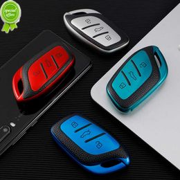 TPU lederen auto Smart Key Cover Case Holder Holder Bag Keychain voor Roewe RX5 I5 I6 RX3 RX8 ERX5 voor MG ZS EV MG6 EZS -beschermer