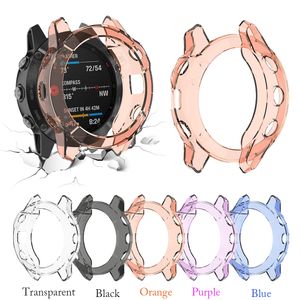 TPU Beschermingskoffer voor Garmin Fenix 6 6x Smart Watch Shockproof Anti-Scatch Watch Frame Cover Shell Smartwatch Accessoires