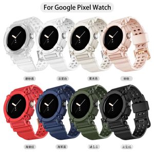 TPU Case robuste + groupe pour Google Pixel Watch Stracts Sport Silicone Chepire Correa + Anti Shock Cover Bracelet Pixel Watch Active Band