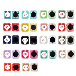 Étuis en Silicone TPU pour Apple Watch, 44mm 42mm 40mm 38mm, manchon de protection, Iwatch série 6 5 4 3, coque souple antichoc