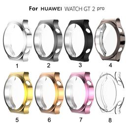 Coque de protection complète souple en TPU, cadre de bord pour Huawei Watch GT 2 Pro, bracelet GT2, housse de protection antichoc