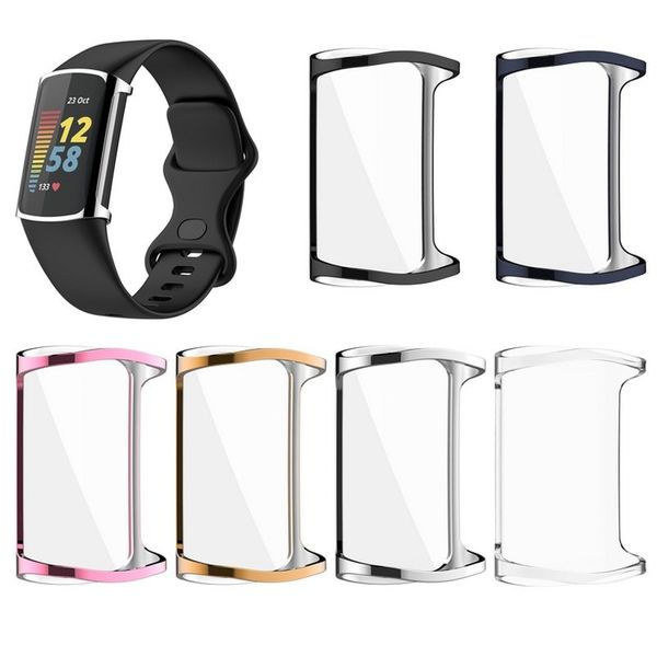 TPU Soft Shell Screen Saver Smartband Shell Frame Charge 5 Accesorios para Fitbit Charge 4