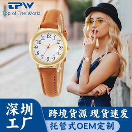 TPW nuevo reloj de cuarzo con cinturón para mujer, sencillo y moderno, para estudiantes, reloj con cinturón pequeño e impermeable