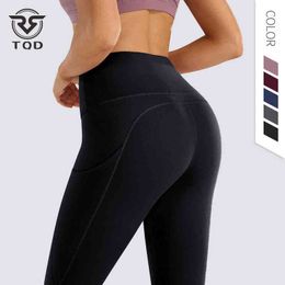 TQD Yoga Pants Gym Sport Naadloos Push Up Leggings Women Fitness High Taille Butt Lift Training Panty's On For Woman Female Leggins H1221