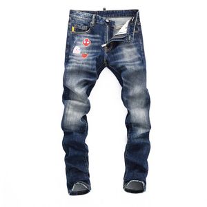 TR APSTAR bleu hommes jean lavage Cool gars jean classique Hip Hop Rock Moto hommes conception décontractée mince Denim Biker D2 jean 8460