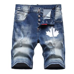 TR APSTAR DSQ Cool Guy pantalones vaqueros cortos para hombre Hip Hop Rock Moto diseño para hombre Denim Biker DSQ verano azul Jeans cortos 1120