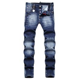 TR APSTAR DSQ Jeans pour hommes D2 Hip Hop Rock Moto DSQ COOLGUY JEANS Design Ripped Denim Biker slim skinny DSQ Jeans pour hommes 1036 couleur bleu