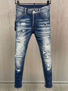 TR APSTAR DSQ jean homme D2 Hip Hop Rock Moto DSQ COOLGUY jean Design déchiré Denim Biker DSQ jean pour homme 9897 couleur bleu
