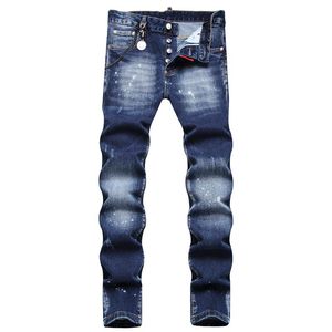 TR APSTAR DSQ Herenjeans D2 Hip Hop Rock Moto DSQ COOLGUY JEANS Design Ripped Denim Biker slim skinny DSQ Jeans voor heren 1036 kleur blauw