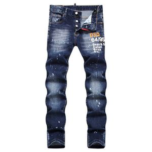 TR APSTAR DSQ Herenjeans D2 Hip Hop Rock Moto DSQ COOLGUY JEANS Design Ripped Denim Biker DSQ Jeans voor heren 1039 kleur blauw