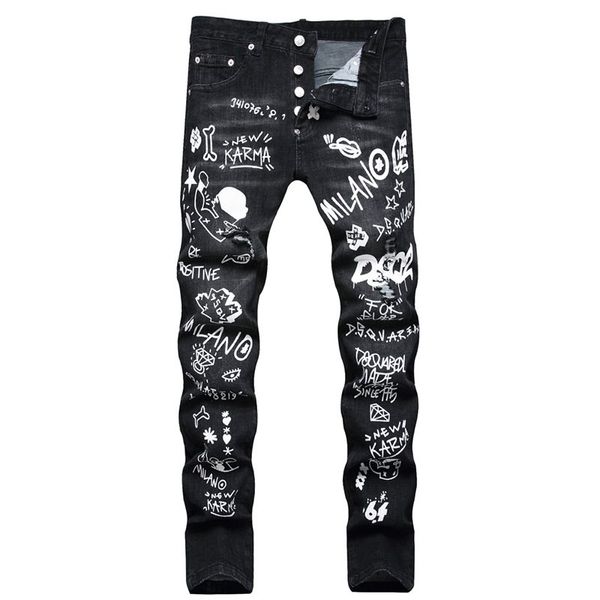 TR APSTAR DSQ Jeans pour hommes D2 Hip Hop Rock Moto DSQ COOLGUY JEANS Design Ripped Denim Biker slim skinny DSQ Jeans pour hommes 096 couleur noir