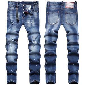 TR APSTAR DSQ Heren Jeans Hip Hop Rock Moto DSQ COOLGUY JEANS Design Ripped Denim Biker DSQ Jeans voor heren 1037 kleur blauw