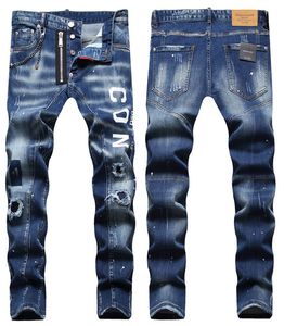 TR APSTAR DSQ Heren Jeans Hip Hop Rock Moto DSQ COOLGUY JEANS Design Ripped Denim Biker DSQ Jeans voor heren 1092 kleur blauw