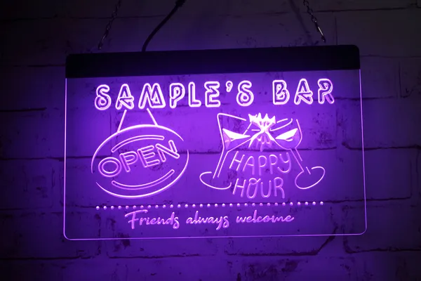 TR3493 LED Strip Lights Sign Bar Open Happy Hour Friends Always Welcome 3D Gravure Free Design Wholesale Retail