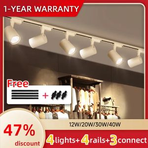 Lámpara de pista LED para dormitorio, luces de techo, tienda, foco para casa, decoración del hogar, colgante, juego completo, lámpara de araña, riel