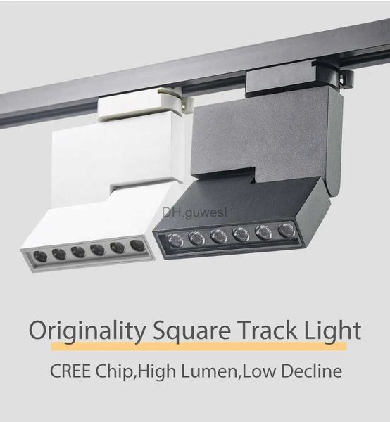 Éclairage sur rail 12W moderne LED éclairage sur Rail COB Rail plafond projecteurs lampes 110V 220V éclairage chaussures magasin lampe exposition magasin réglable angle YQ240124