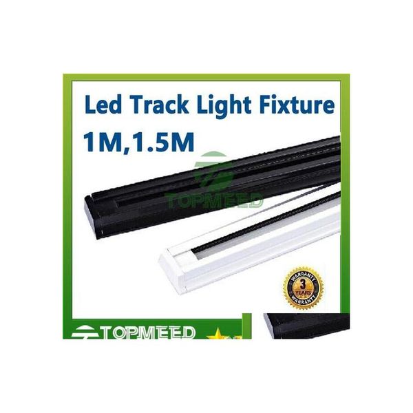 Rails d'éclairage Ce Rohs 1M 1.5M épaissir le luminaire LED 85V265V Tracklights noir blanc connecteur de projecteur garantie 3 ans Drop Del Dhmas