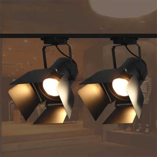 Éclairage sur rail E27 PAR30 Vintage LED éclairage sur Rail 30W 45W Loft industriel LED Rail projecteur lampe sur Rail pour porte de grange vêtements magasin magasin décor YQ240124