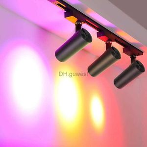 Track Lights Track Light RGB-kleur Spot Led-plafond Podiumverlichtingsarmaturen Raillamp 220v 20w Sfeerfeest Voor Bar Dance Room KTV Nachtclub YQ240124