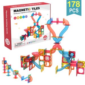 Track magnetische bouwstenen kleurrijk raamkinderen puzzel speelgoed 178 stcs