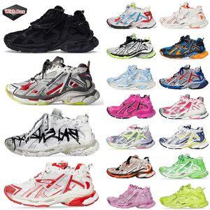 Balencaigas Track Runner 7.0 7 Dress Shoes Balenciaga Men Women Trainers Graffiti Black White Deconstruction【code ：L】Sneakers