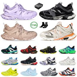 Track Runners 3.0 Herenschoenen Drievoudig Zwart Bordeaux Leer Roze Grijs Lichtpaars Neongeel Wit Luxe Tracks Merk Dames Heren Grote Maat Sneakers Trainers