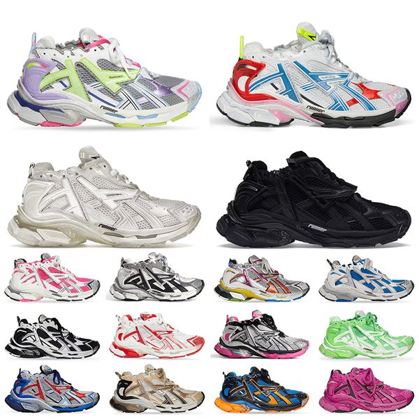 Track Runners 7 7.0 Designer Casual Chaussures Gris Noir Multicolore Crème Blanc Noir Rose Graffiti Bourgogne Tracks Runner Baskets Plateforme Robe Surdimensionnée Baskets