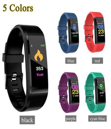 Bracelet de bracelet MI Tracker Plus ID115 ID115HR Watch Smart avec Watchband Fitness Heart pour Android Cell Phones Rate Fitbit Box C2314491