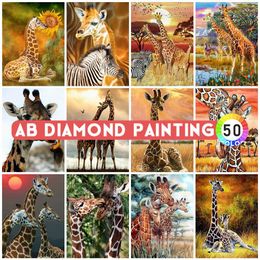 Trackers Ab perceuses peinture diamant 5d girafe broderie animaux croix strass Art fait à la main passe-temps cadeau décor autocollants muraux