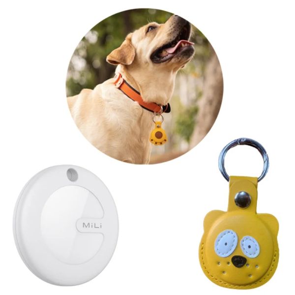 Trackers Dog GPS Tracker Airtag Pet Collar Locator, chat Cat Puppy Tracking Anti Lost, avec enceinte étanche Smart Anti Lost Key Found