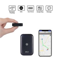 Trackers GF21 Mini GPS Tracker LBS WiFi Positionering SOS Geo Fence Alarm 2G SIM SMS Voice Recorder App Remote Covert Car Locator Kids huisdieren