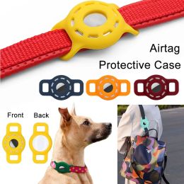 Trackers Hollow Airtag Protective Case Air Tag Holder Silicone Pets Anti Lost Locator Tracker Riemdeksel voor Apple Airtags Accessoires