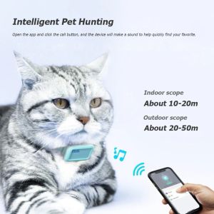 Mini traqueur pour animaux de compagnie avec collier chien chat positionnement intelligent en temps réel traqueur GPS étanche localisateur Bluetooth pour animaux de compagnie collier anti-perte