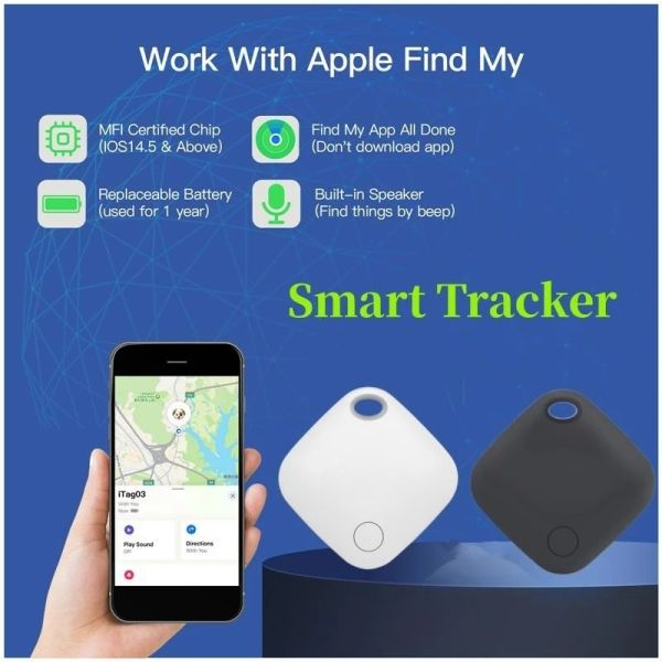 Trackers GPS pour animaux de compagnie, intelligent, Bluetooth, compatible Itag, dispositif anti-perte, pour portefeuille, enfants, chien, localisateur de clé, IOS, trouver mon application