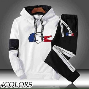 Tracksuit Automne le pantalon à capuche de marque le plus populaire et le jogger pantalon classique Men / femmes Daily Casual Sports Hoodie Jogging Suit G1215 QHU0