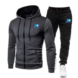 Tracksuit Autumn Winter Brand Men STARTER New Printed Hoodie Set Fleece Zip Sweatshirt Casual Sweatpants Sportswear Y2211