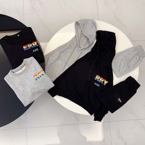 Bebé Chándal Niños Diseñador Sudaderas con capucha Ropa Conjuntos Bebés, niños, niñas, Sudadera estampada, negro, gris, Conjunto de dos piezas, Abrigo, Pantalones, Ropa, Moda