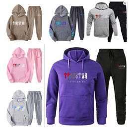 Survêtement pour hommes Nake Tech Trapstar Survêtements Active Europe American Basketball Rugby deux pièces avec sweat-shirt décontracté pour femmes TRAPSTAR Impression SweatSuit épais