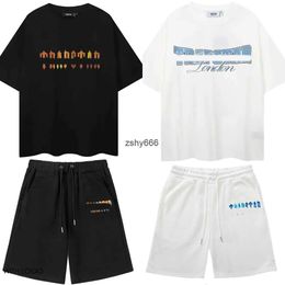 Tracksuit Men Trapstar Shorts et T-shirt Set Haikyuu Mens Designer de haute qualité brodé en coton pur