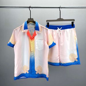 Trainingspak Set FashionHawaii Designer Mannen Casual Shirts Sets Bloemen Brief 3D Print Zomer Kust Vakantie Strand Shirts Suits 012