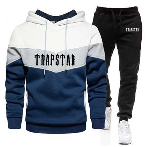 Trainingspak Trapstar 2022 Heren Designer Jassen Winter Puur Katoen Sweatshirt Met Capuchon Broek Buitensporten Pak Plus Size Hoodie