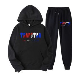 Agasalho trapstar marca impresso roupas esportivas dos homens 16 cores quente duas peças conjunto solto moletom com capuz calças jogging yt9981