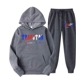 Trainingspak Trapstar merk bedrukte sportkleding heren t-shirts 16 kleuren warm tweedelige set losse hoodie sweatshirt broek joggen klassiek ontwerp 61ess