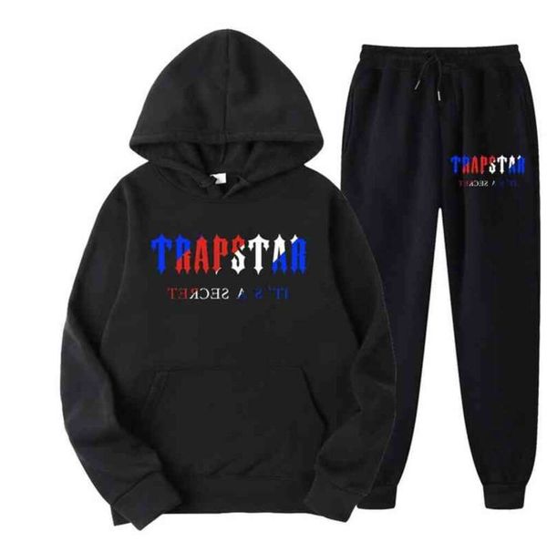 Tracksuit Trapstar Marque imprimé T-shirts pour hommes imprimés 16 couleurs chaudes deux pièces set à sweat à capuche lâche Pant